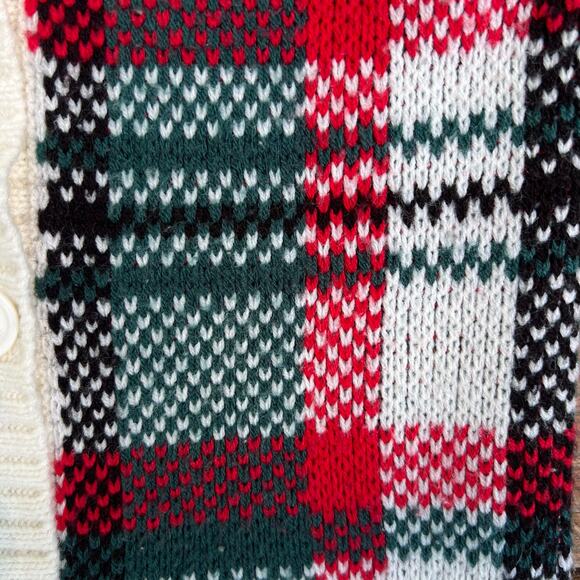 Disney Minnie Mouse Holiday Sweater 2T | Red Green Plaid Knit Christmas Cardigan - Picture 12 of 13